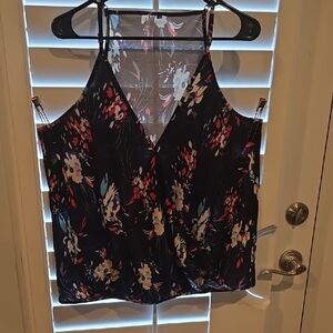Floral Black Sleeveless Top